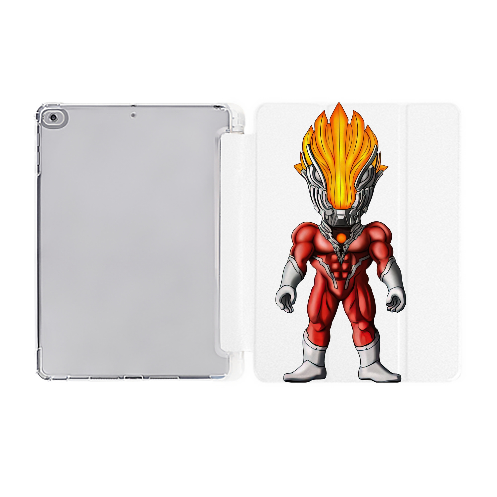 （画像用） ウルトラマン Ultraman IPad ケース ペン収納付き 三つ折りスタンド PUレザー×シリコン 対応機種9.5/10.5/10.9インチ